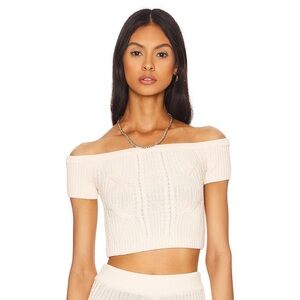 House of Harlow 1960 X Revolve Brisa Cable Top in Ivory Marl